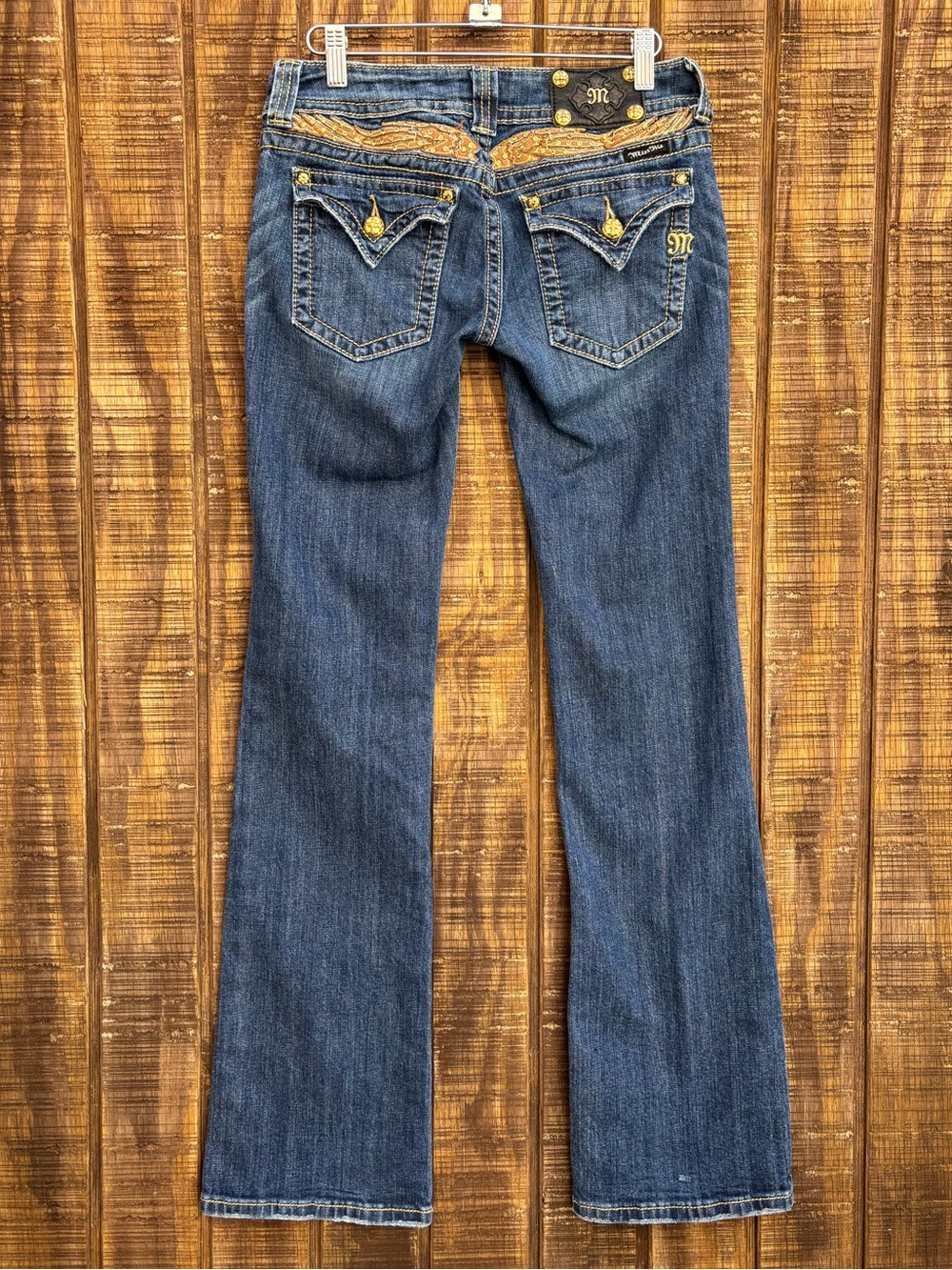 Miss Me Bootcut Gold Bedazzled Dark Wash Jeans